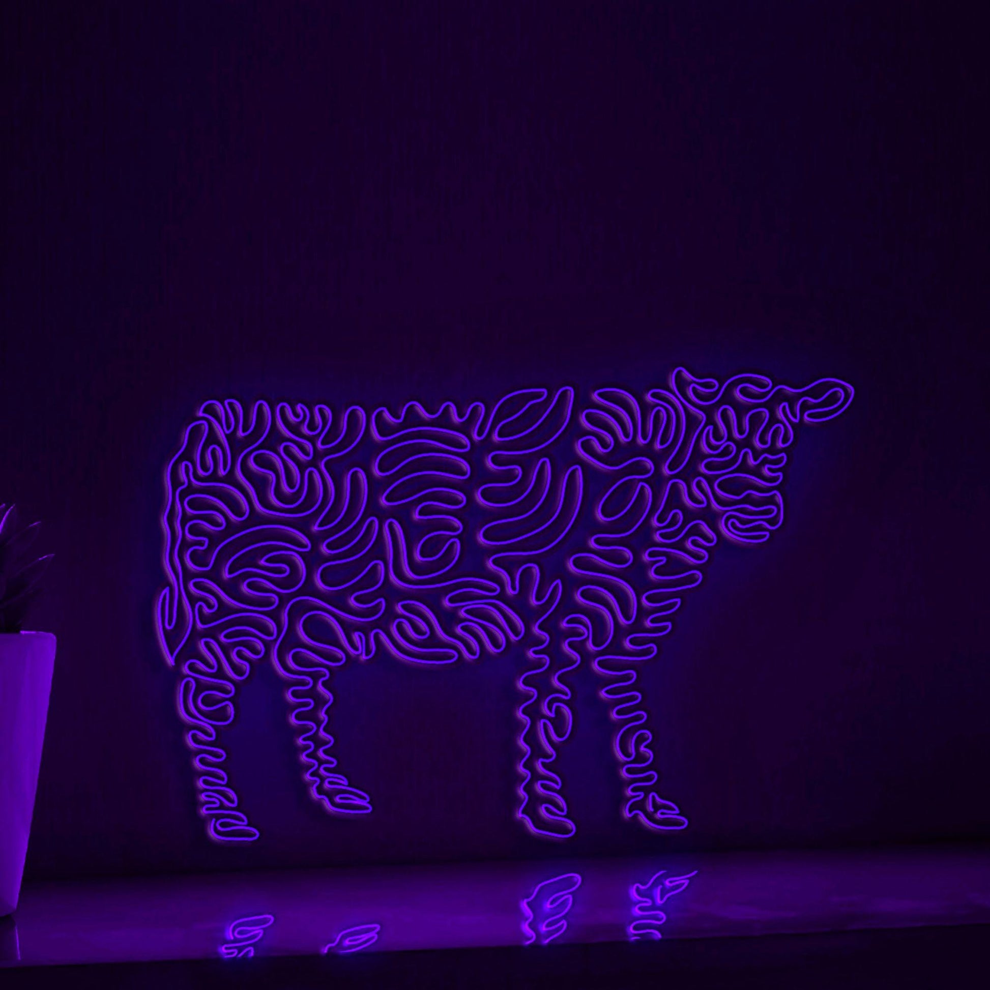 Cow One Line EL Wire Neon Sign - Farm-themed Wall Decor - myneonup