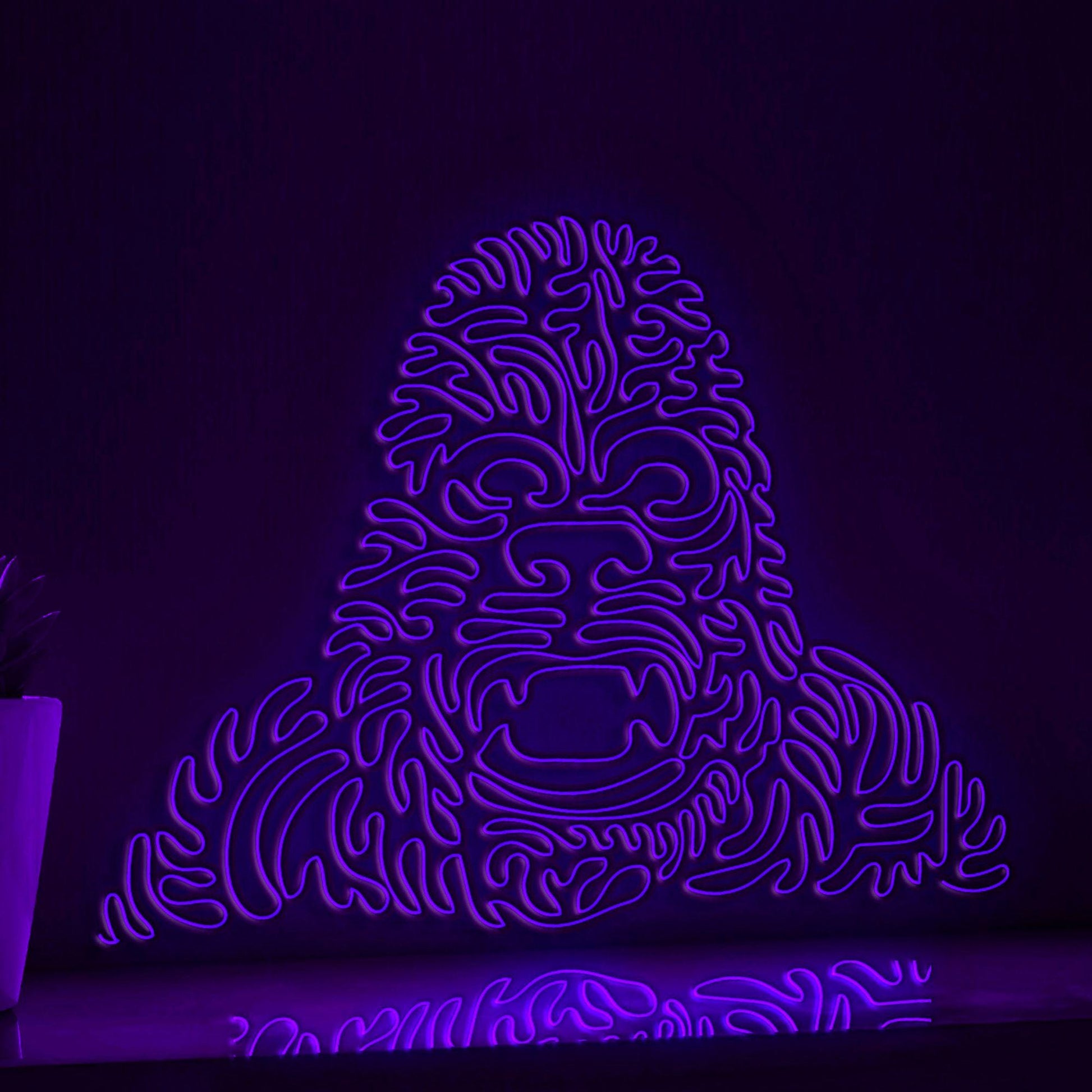 Gorilla One Line EL Neon - Robust Ape Wall Decor - myneonup