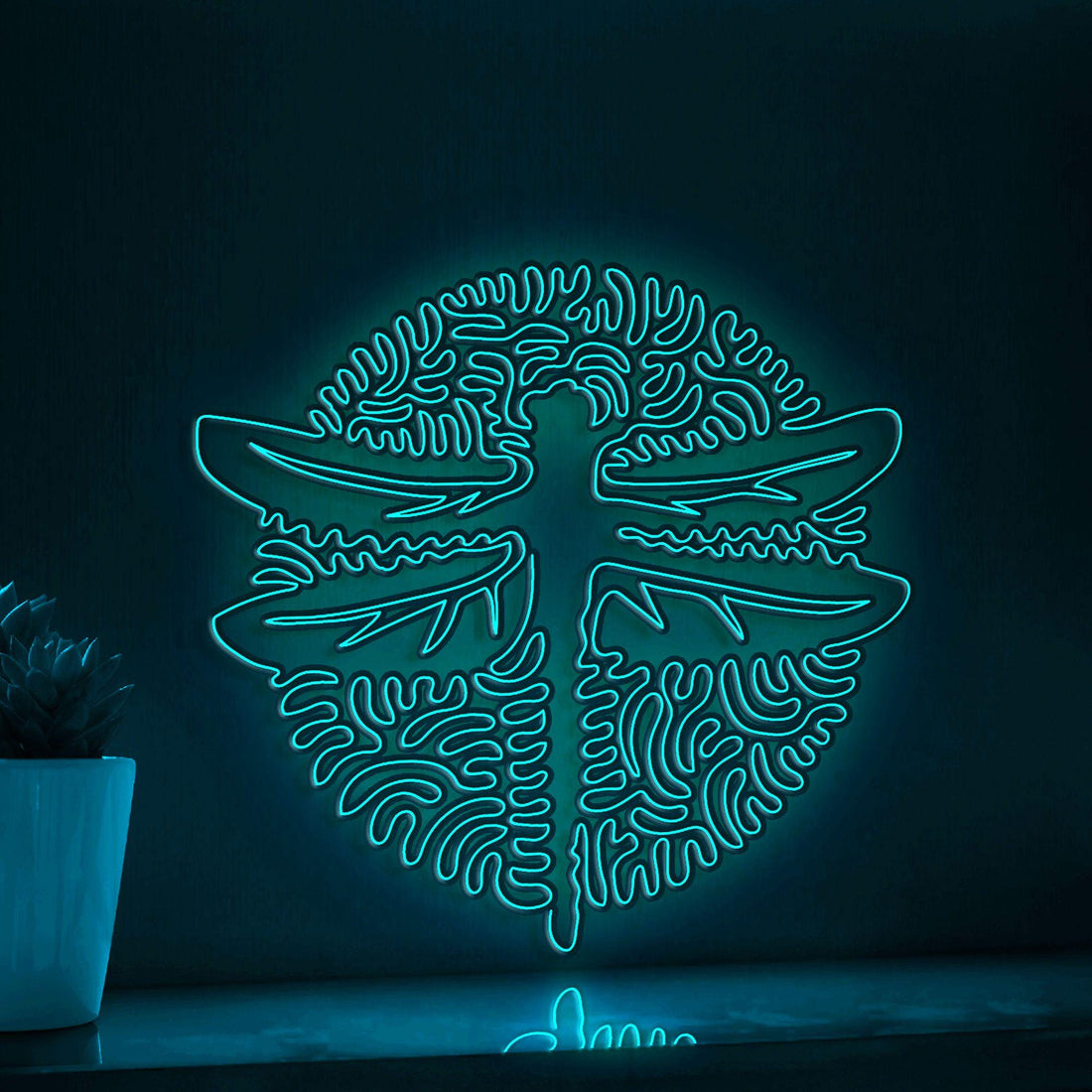 Dragonfly One Line EL Wire Neon Sign - Double Wings Insect Wall Art - myneonup