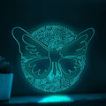 Butterfly One Line Art EL Wire Neon Sign - Floral Wing Circle Wall Decor - myneonup
