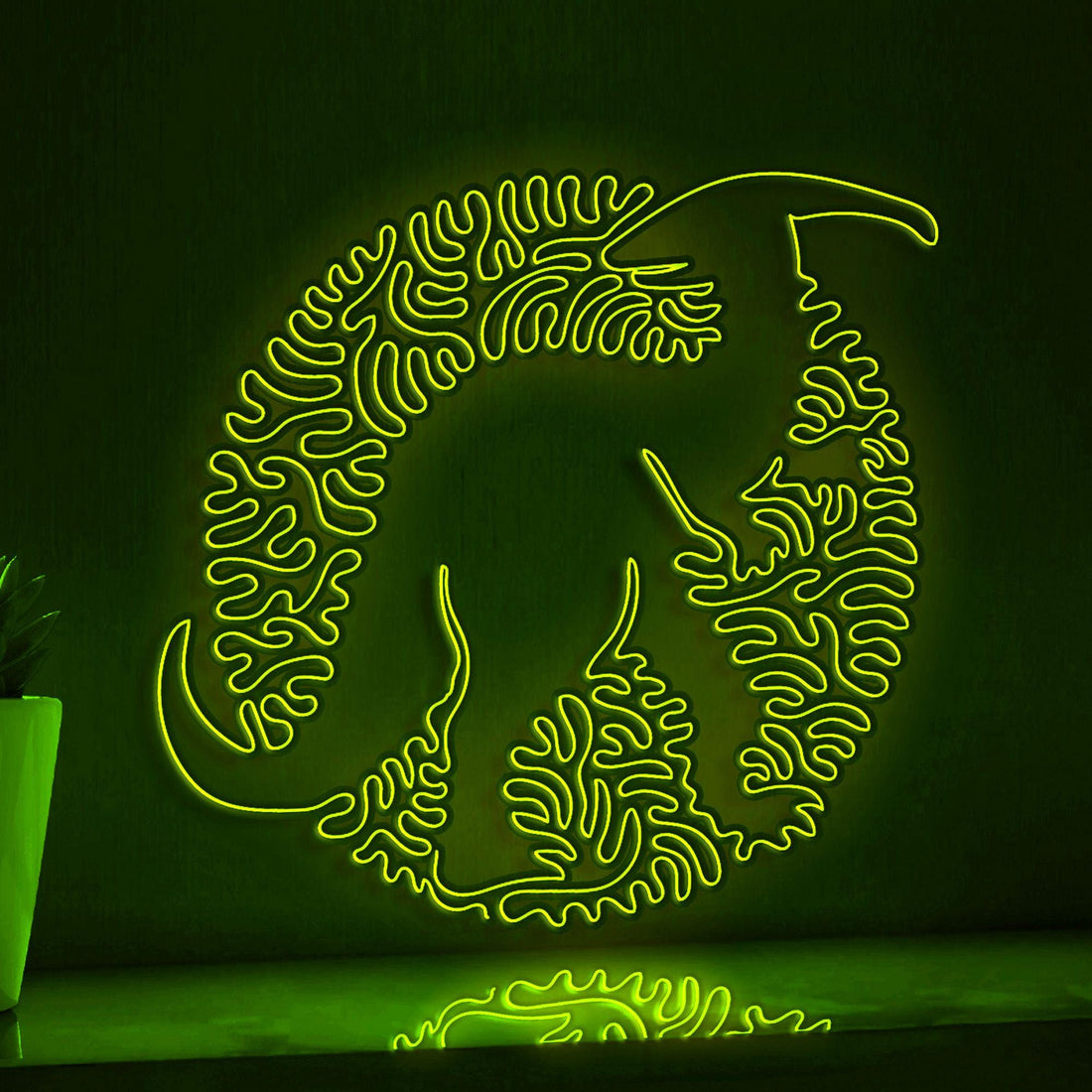 Parasaurolophus EL Neon Light - Crested Dino Wall Art - myneonup