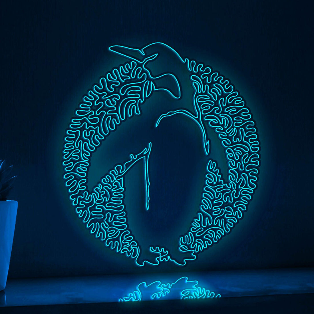 Penguin One Line EL Wire Neon Sign - Antarctic Bird Wall Art Decor - myneonup