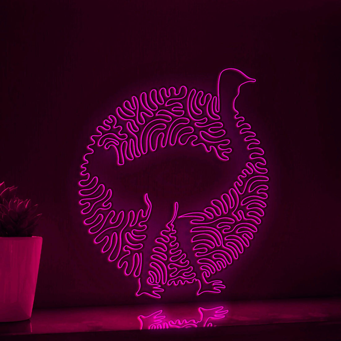 Ostrich One Line EL Wire Neon Sign - Skinny Leg Bird Decor - myneonup