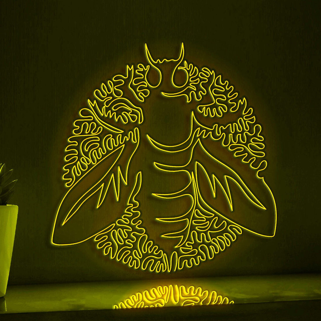 Bee One Line Art EL Wire Neon Sign - Insect Boho Decor - myneonup