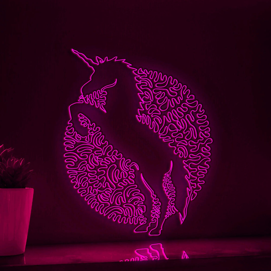 Unicorn One Line Art EL Wire Neon Sign - Mythical Creature Wall Decor - myneonup