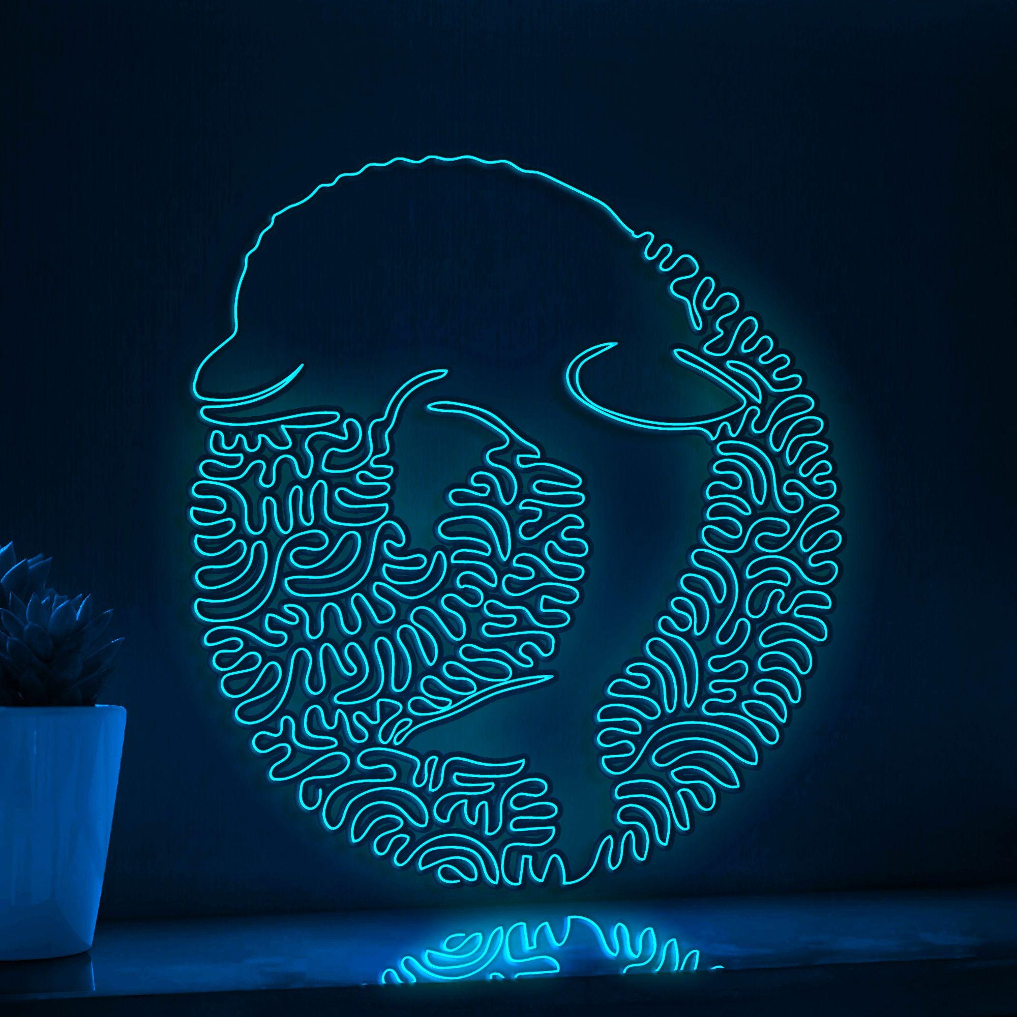 Dolphin One Line Neon Sign - Intelligent Marine Wall Art - myneonup