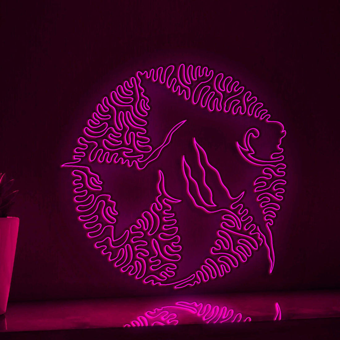 Angelfish One Line EL Wire Neon Sign - Ideal for Aquarium Lovers & Decor - myneonup