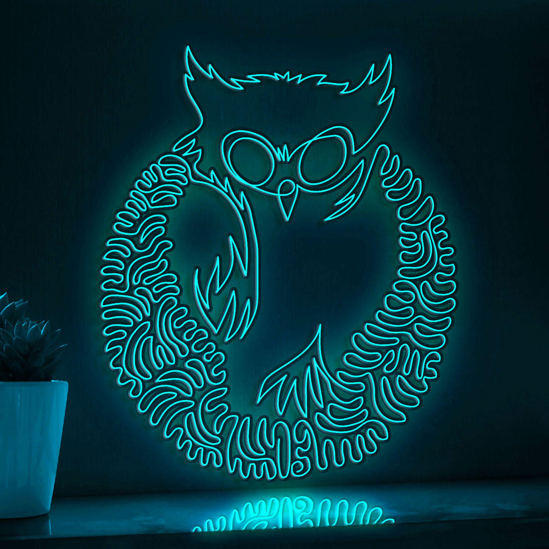 Owl One Line EL Wire Neon Sign - Bird Wall Art - myneonup