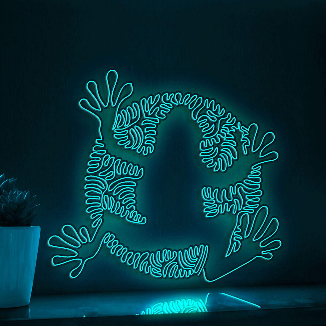 Frog One Line EL Wire Neon Sign - Long Leg Amphibian Art - myneonup
