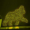 Gorilla One Line EL Wire Neon Sign - Primate Art Wall Decor - myneonup