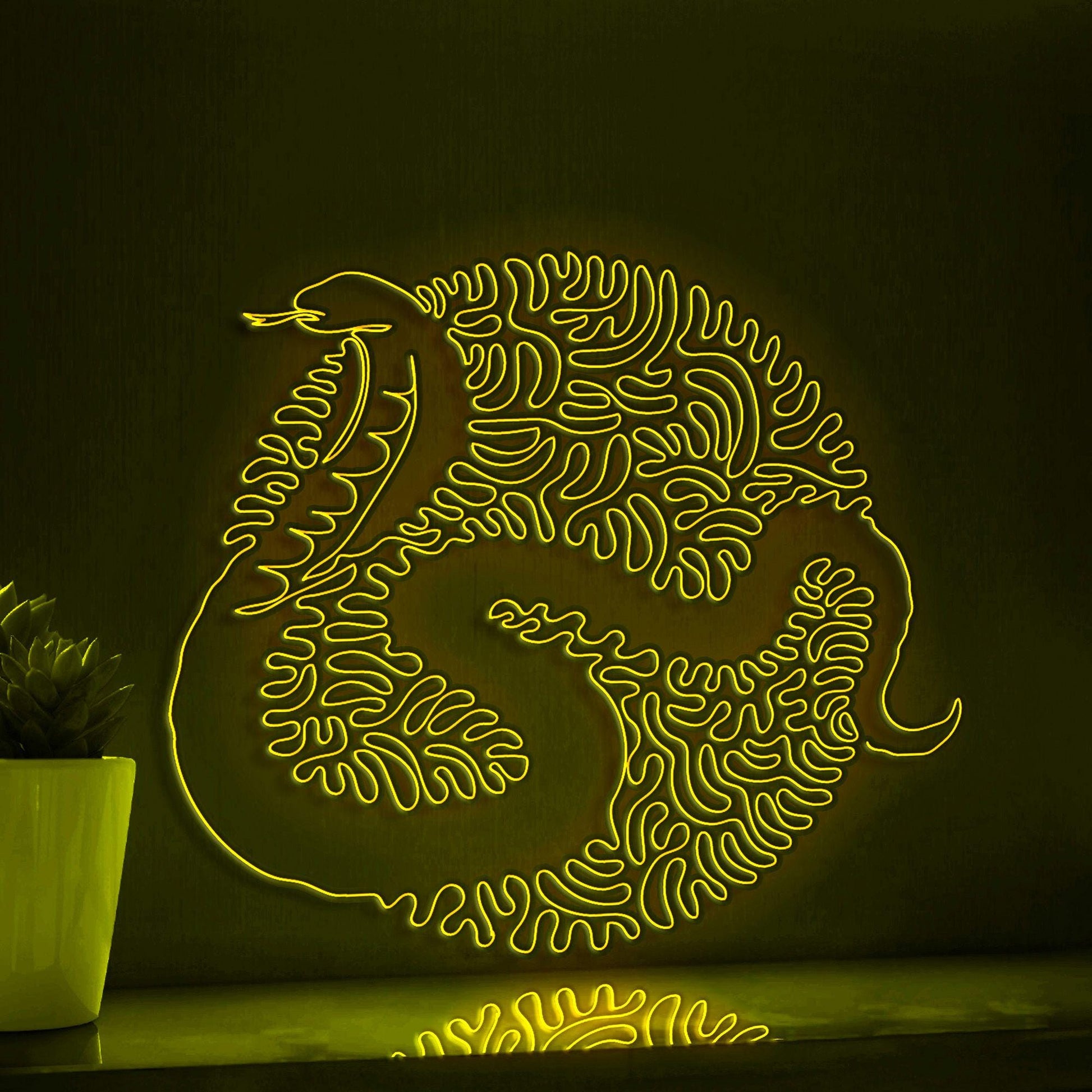 Cobra One Line Art EL Wire Neon Sign - Snake Wall Decor - myneonup