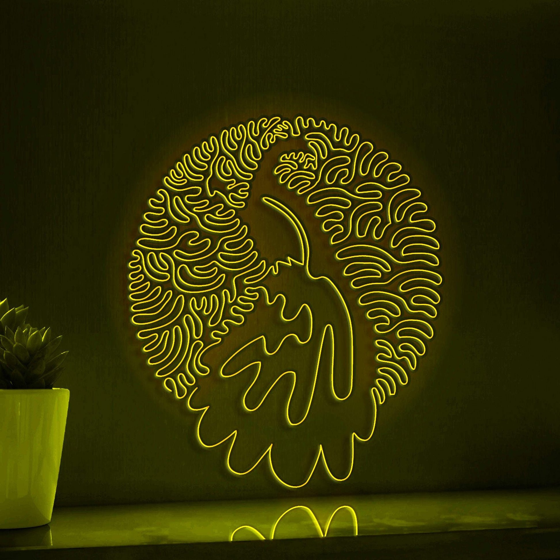 Adorable Big Peacock Tail EL Neon Art for Wall Decor - myneonup