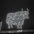 Yak One Line Art EL Wire Neon Sign - Long-Haired Animal Wall Decor - myneonup