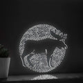 Moose One Line EL Wire Neon Sign - Forest Animal Circle Wall Art - myneonup