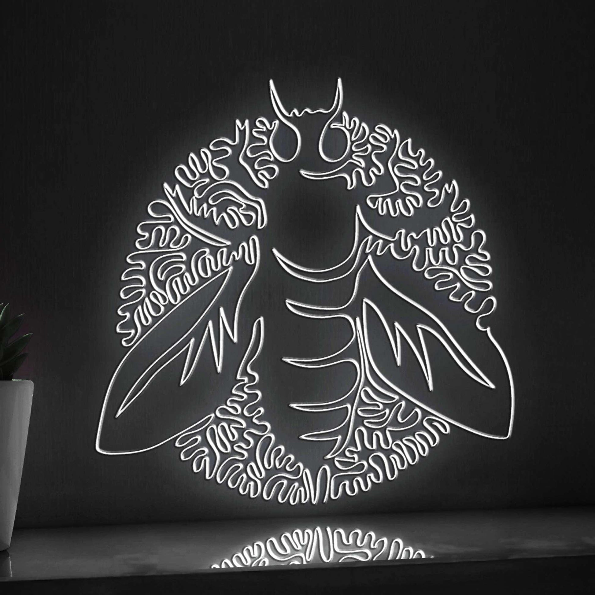 Bee One Line Art EL Wire Neon Sign - Insect Boho Decor - myneonup