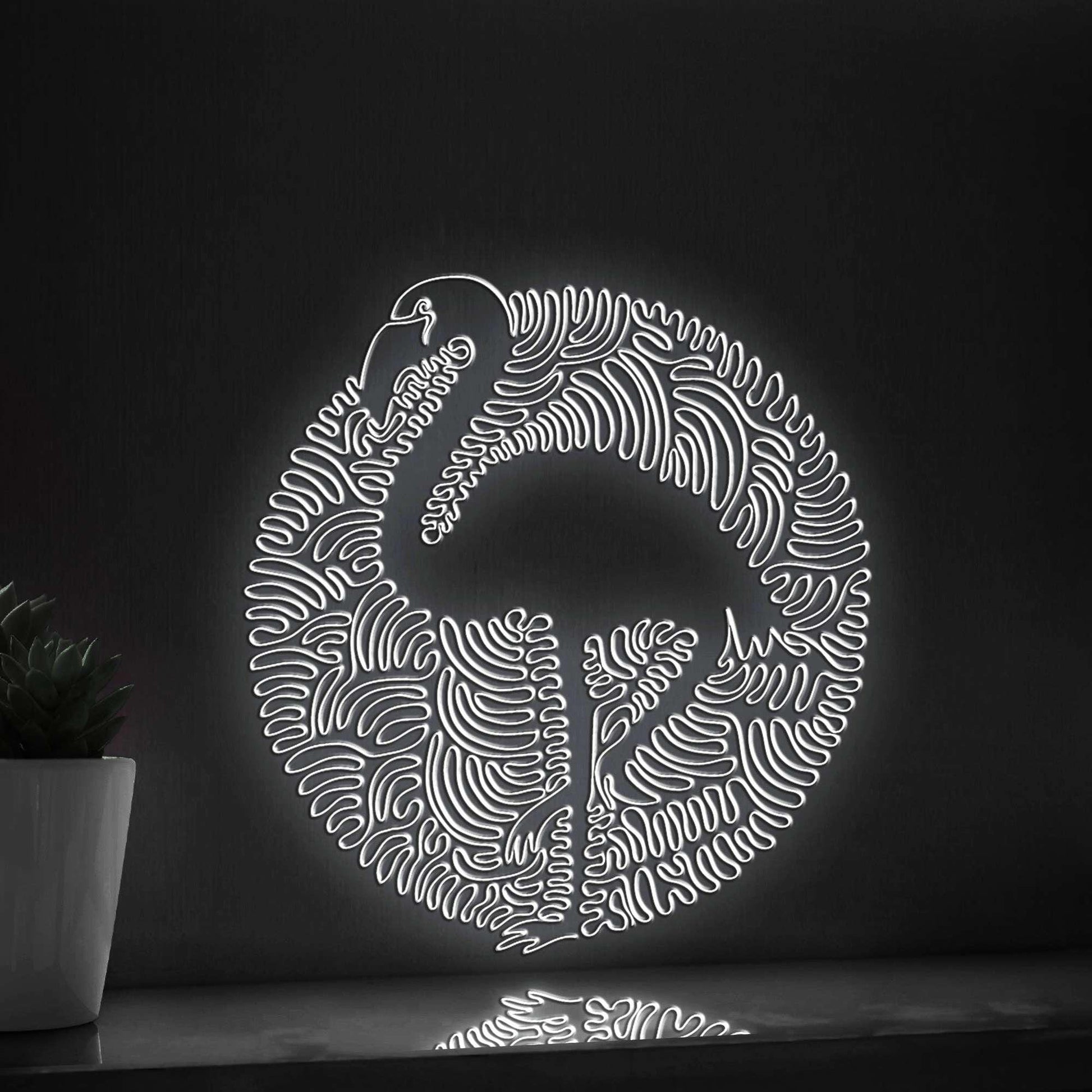 Flamingo Continuous Line EL Wire Neon Sign - Boho Abstract Wall Art Decor - myneonup