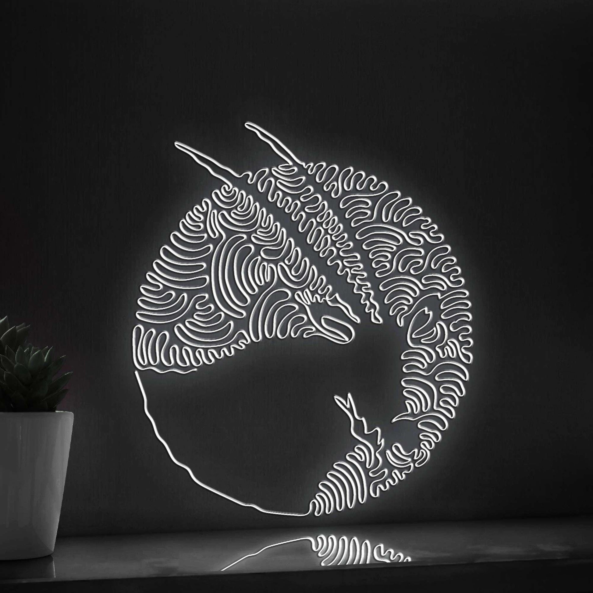 Oryx One Line EL Wire Neon Sign 2 - Abstract Art for Animal Lovers Wall Deocr - myneonup
