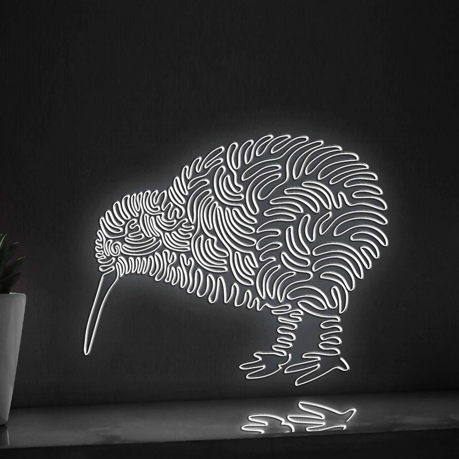 Kiwi One Line EL Wire Neon Sign - Flightless Bird Wall Art Decor - myneonup
