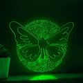 Butterfly One Line Art EL Wire Neon Sign - Floral Wing Circle Wall Decor - myneonup