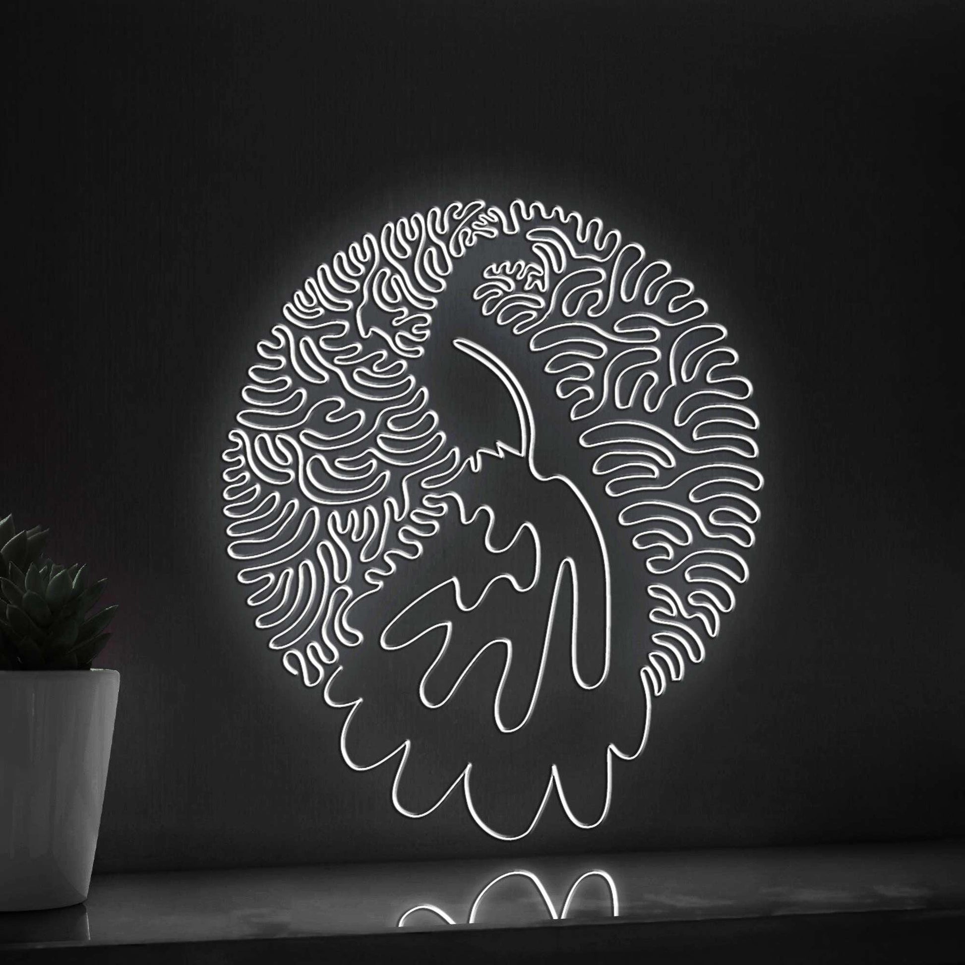 Adorable Big Peacock Tail EL Neon Art for Wall Decor - myneonup