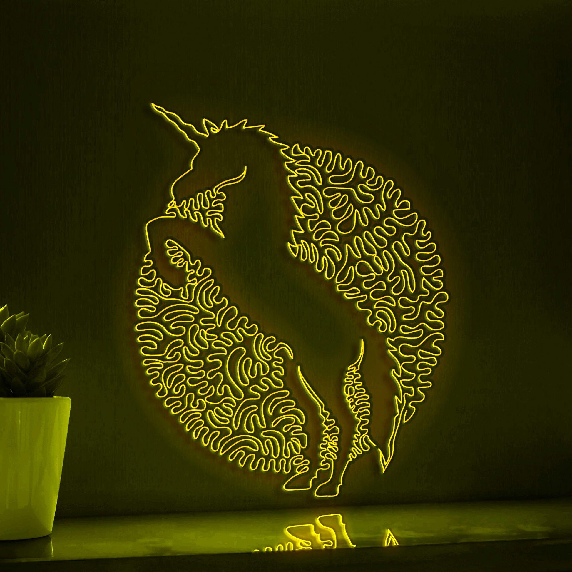 Unicorn One Line Art EL Wire Neon Sign - Mythical Creature Wall Decor - myneonup