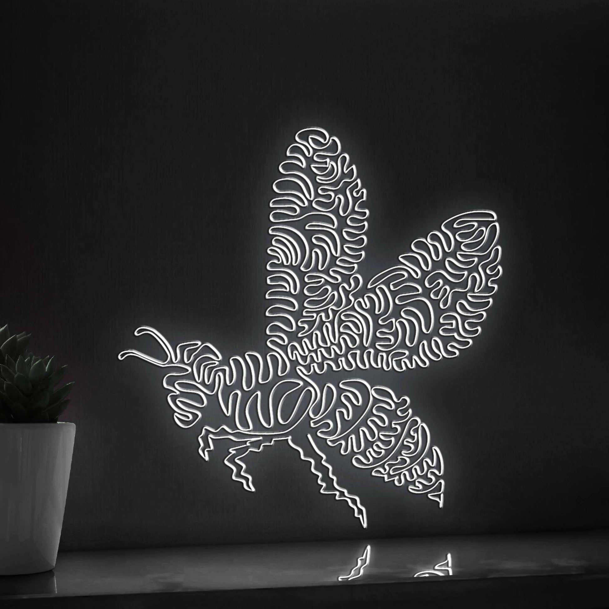 Bee One Line Art EL Wire Neon Sign - Winged Insect Decor - myneonup