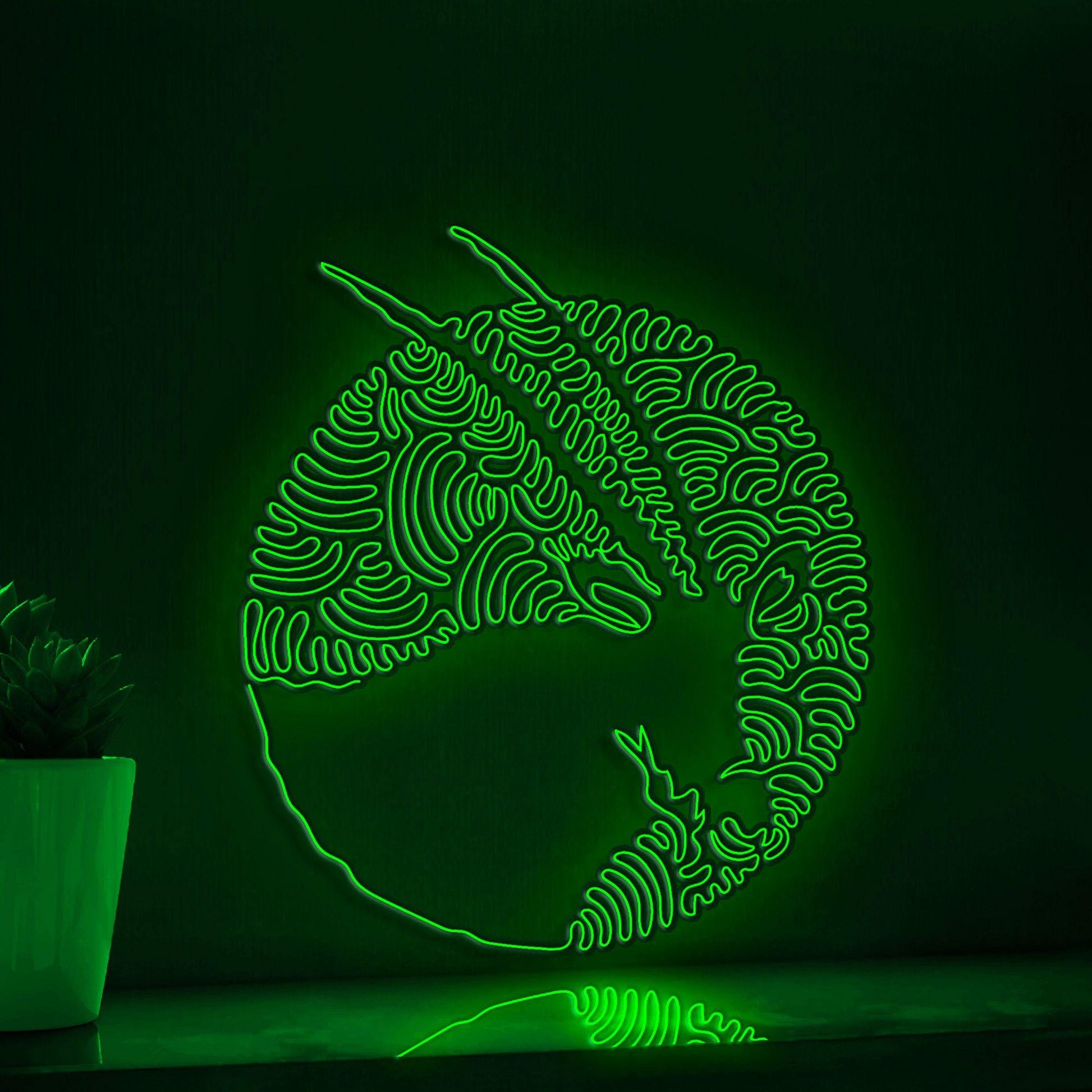 Oryx One Line EL Wire Neon Sign 2 - Abstract Art for Animal Lovers Wall Deocr - myneonup