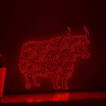 Yak One Line Art EL Wire Neon Sign - Long-Haired Animal Wall Decor - myneonup