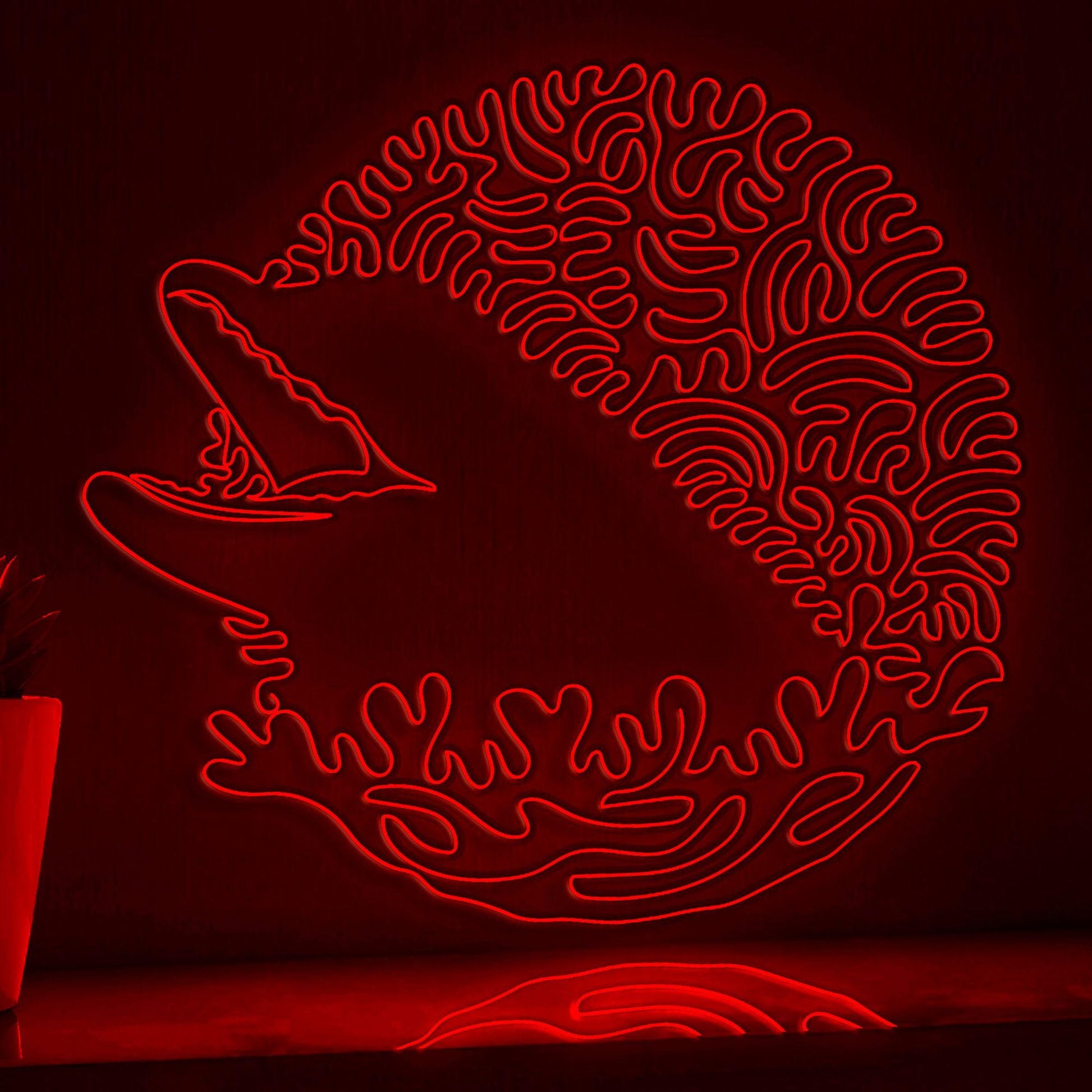 Dolphin One Line EL Neon - Marine Decor - myneonup