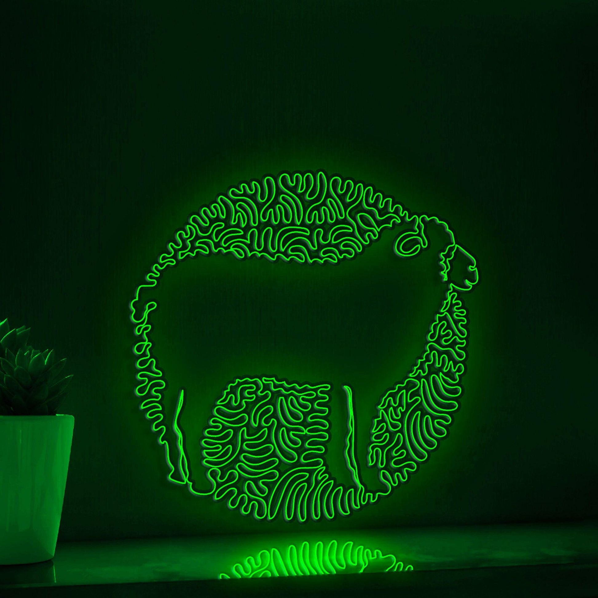 Sheep One Line EL Wire Neon Sign - Woolly Grazing Wall Art - myneonup