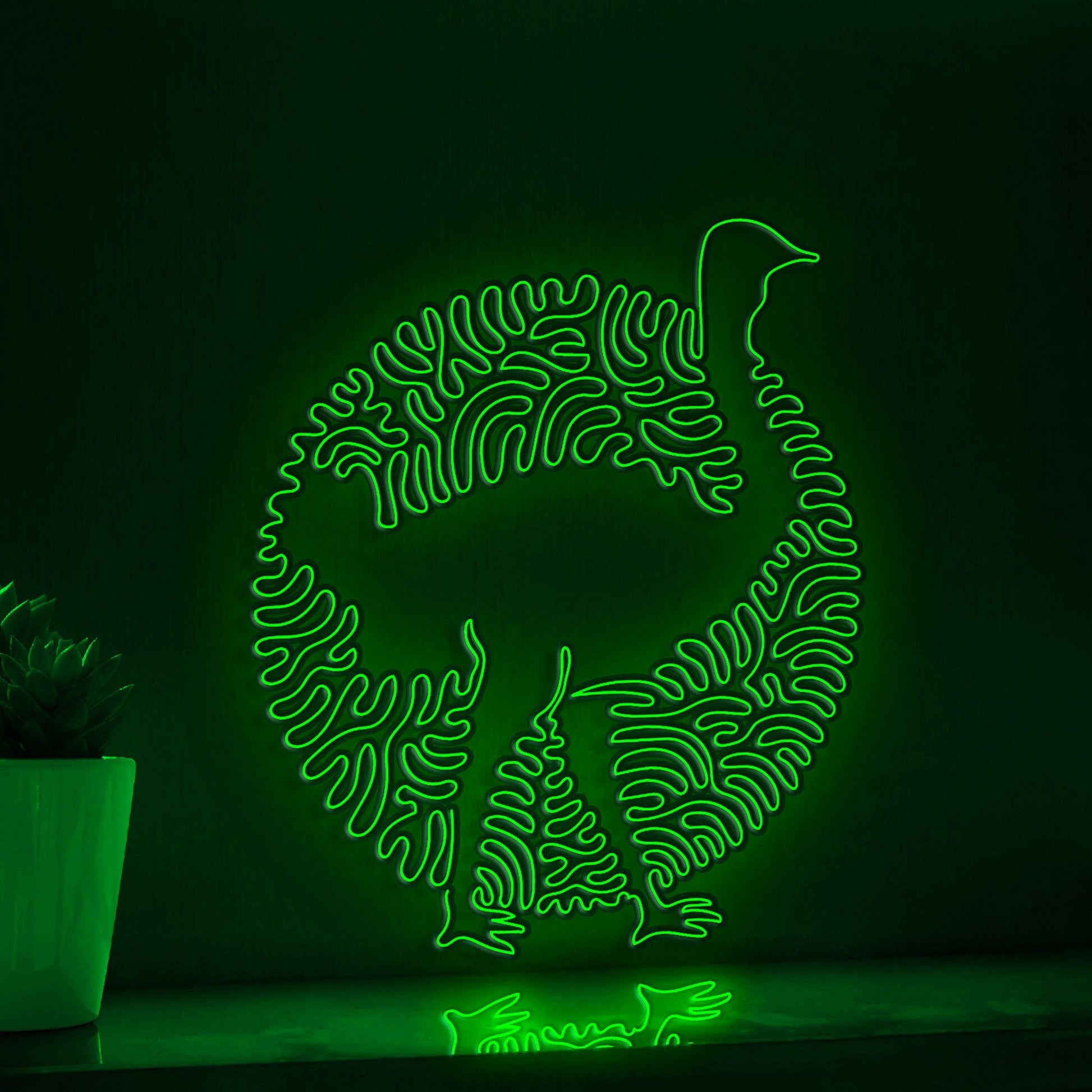 Ostrich One Line EL Wire Neon Sign - Skinny Leg Bird Decor - myneonup