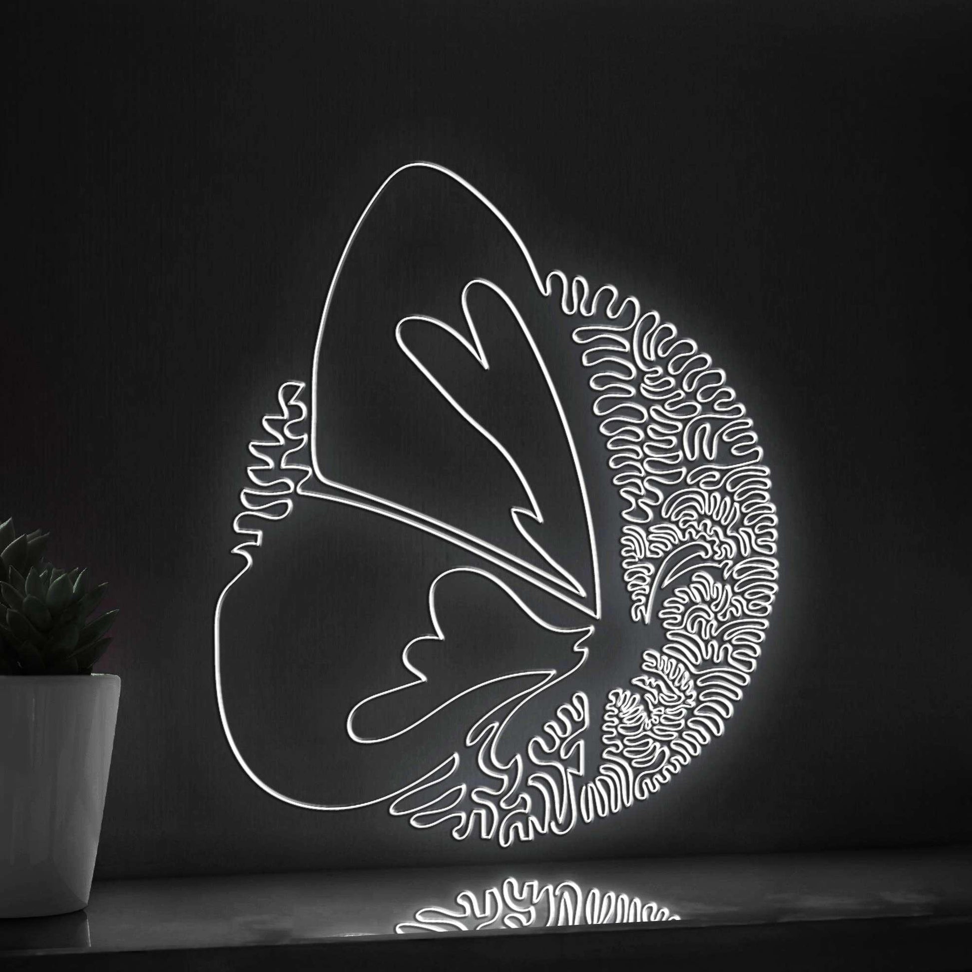 Butterfly One Line EL Neon - Insect Boho Decor - myneonup