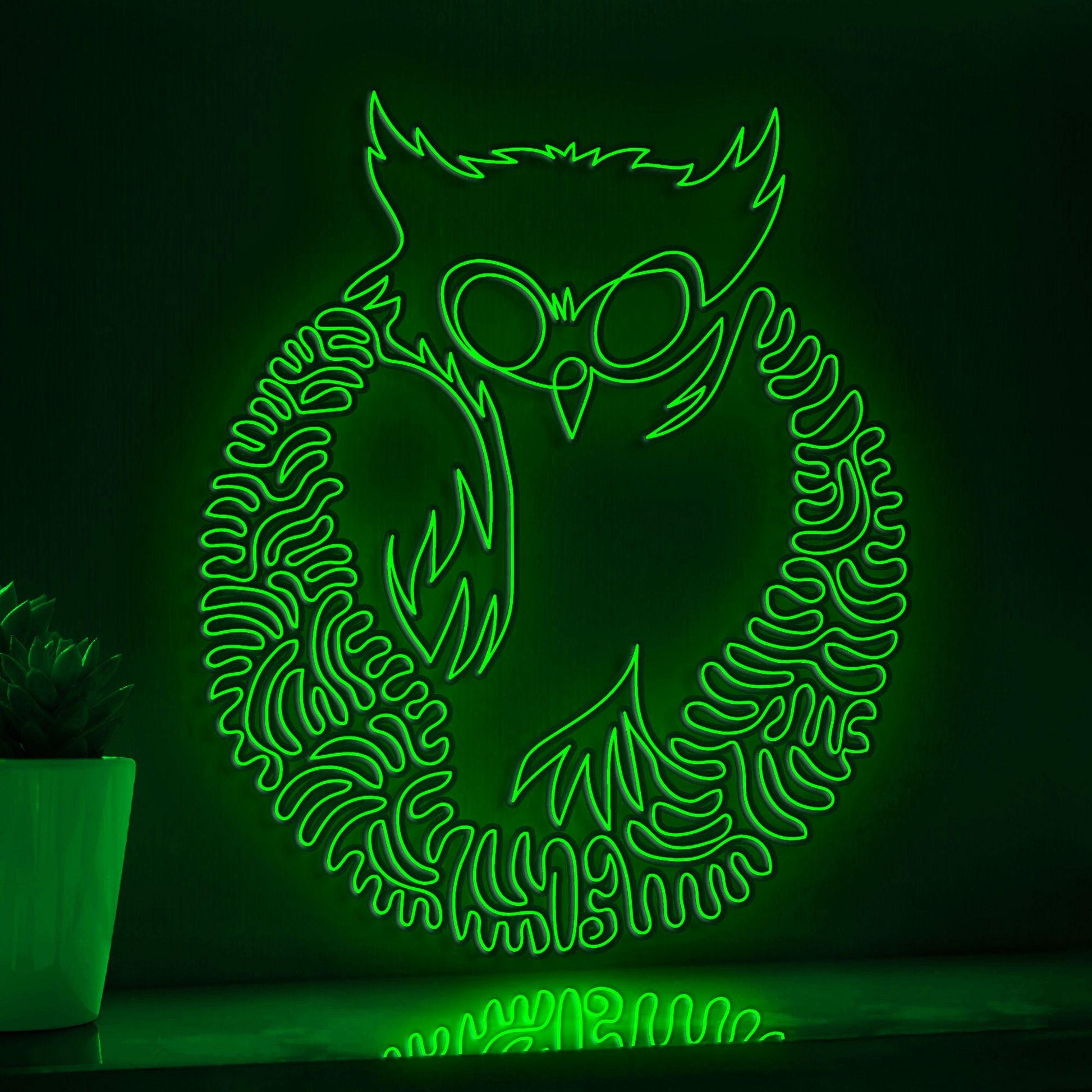 Owl One Line EL Wire Neon Sign - Bird Wall Art - myneonup