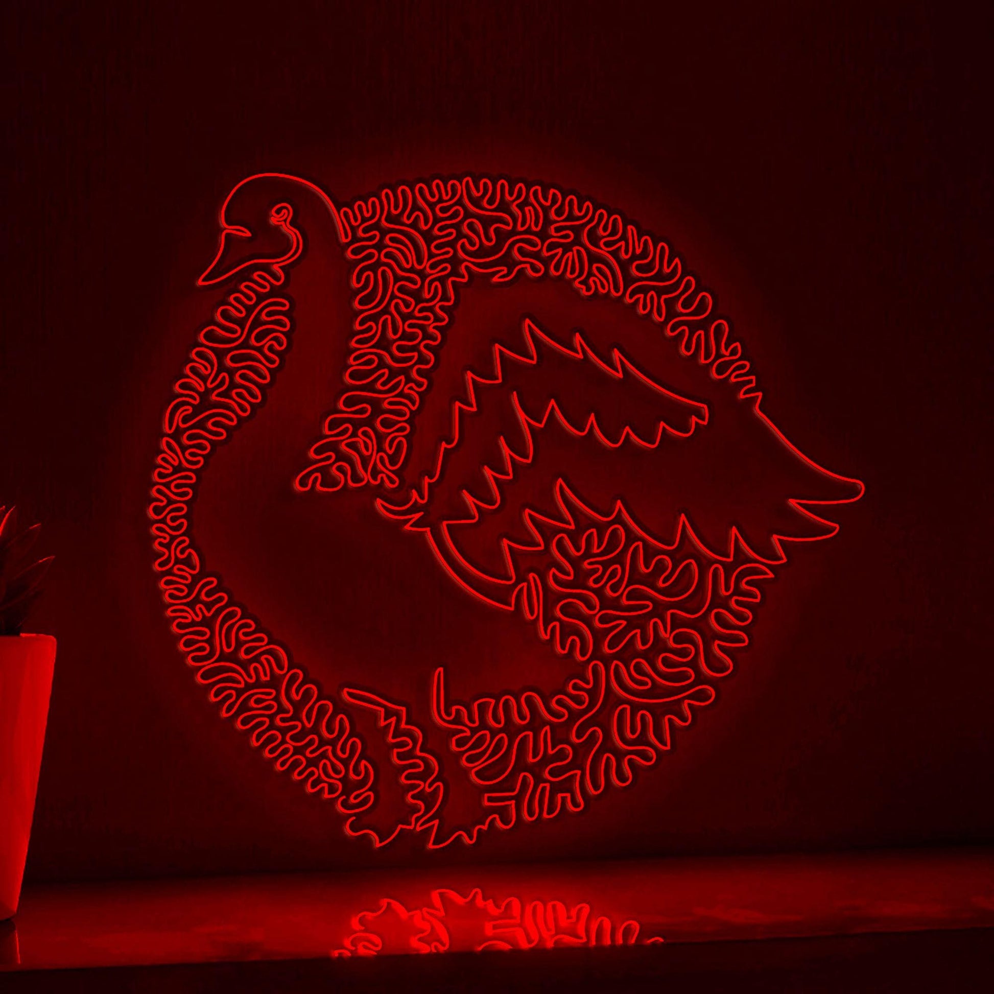 Swan One Line Art EL Wire Neon Sign - Graceful Bird Wall Decor - myneonup