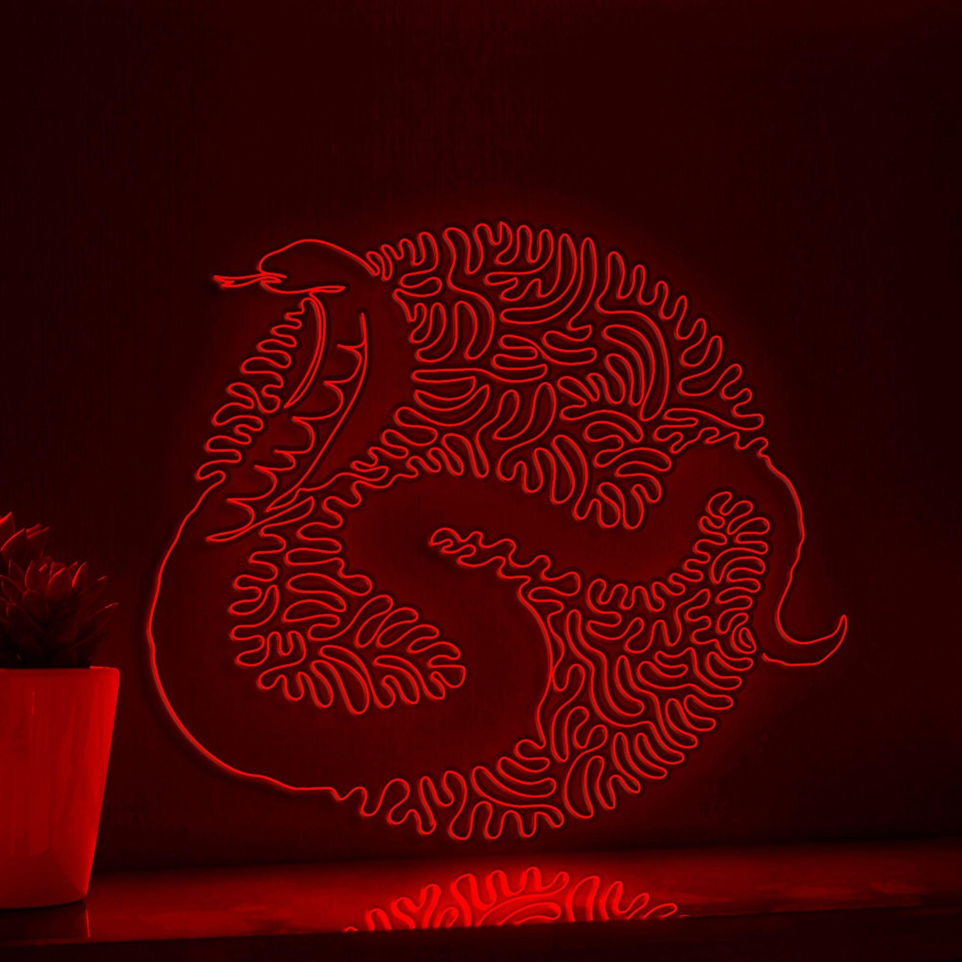 Cobra One Line Art EL Wire Neon Sign - Snake Wall Decor - myneonup