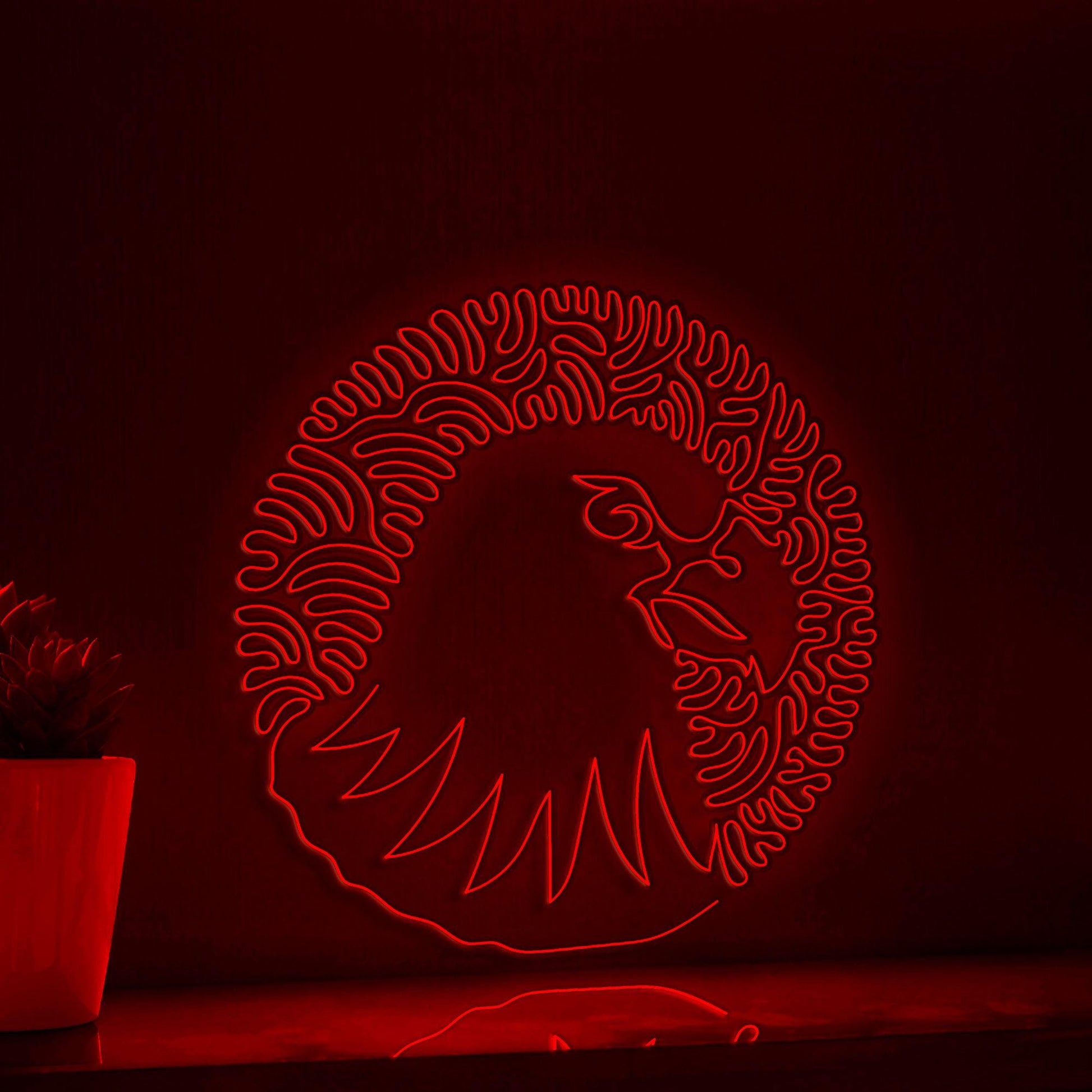 Hawk One Line EL Wire Neon Sign - Sharp Beak Raptor Wall Art - myneonup