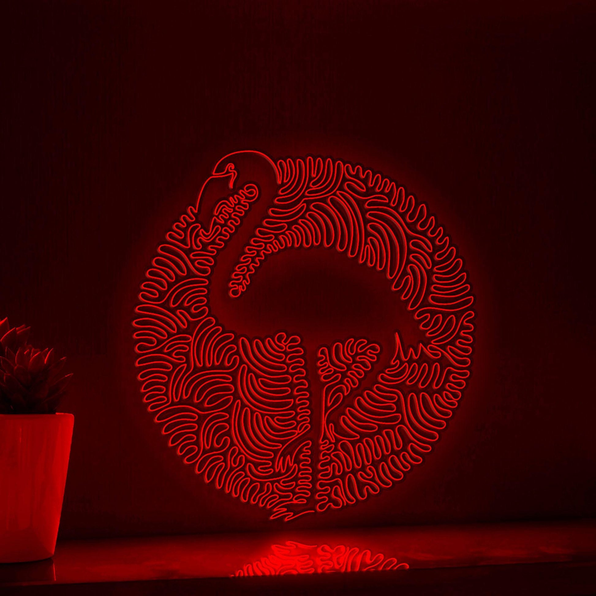 Flamingo Continuous Line EL Wire Neon Sign - Boho Abstract Wall Art Decor - myneonup