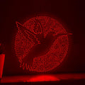 Hummingbird One Line Art EL Wire Neon Sign - Circle Floral Bird Wall Decor - myneonup