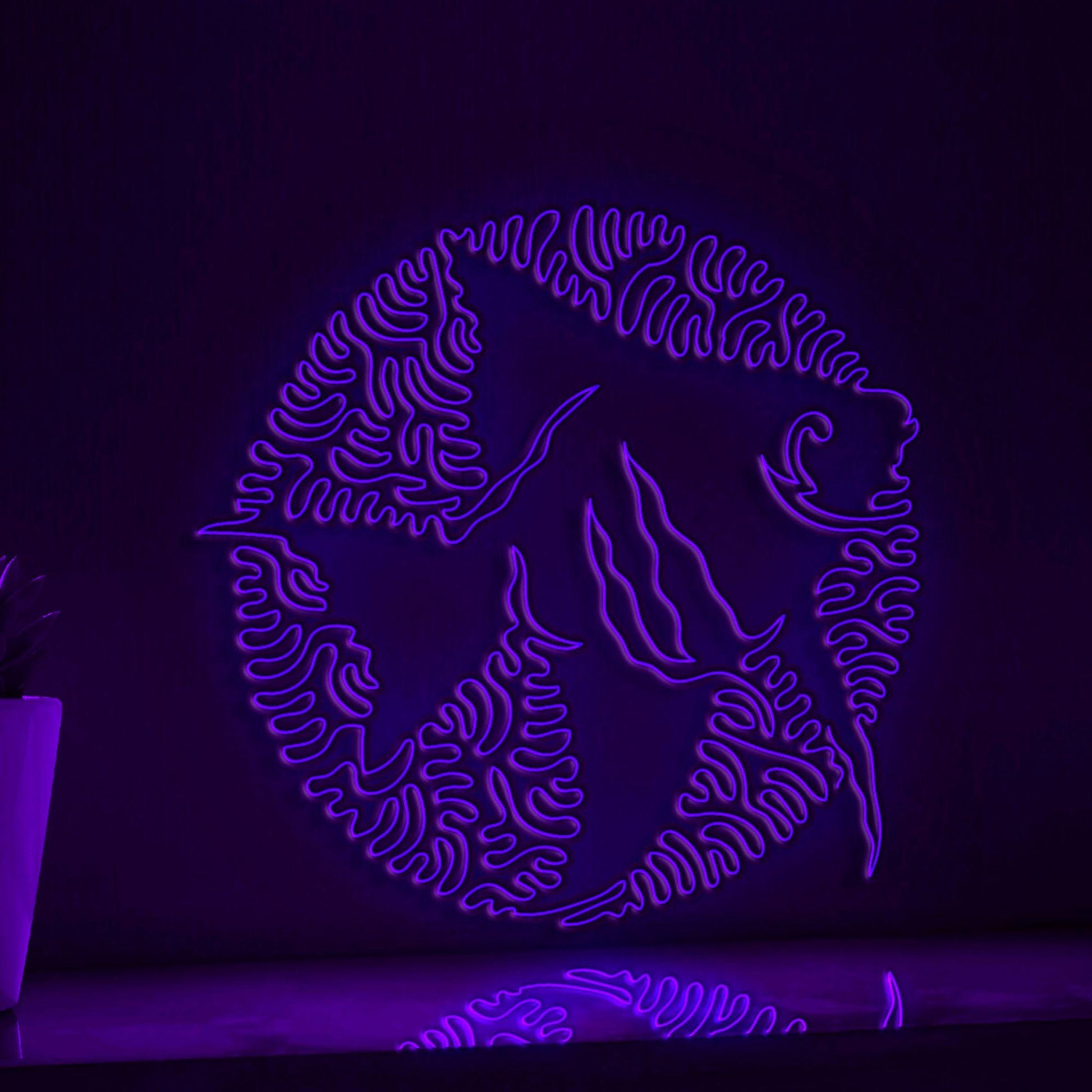 Angelfish One Line EL Wire Neon Sign - Ideal for Aquarium Lovers & Decor - myneonup