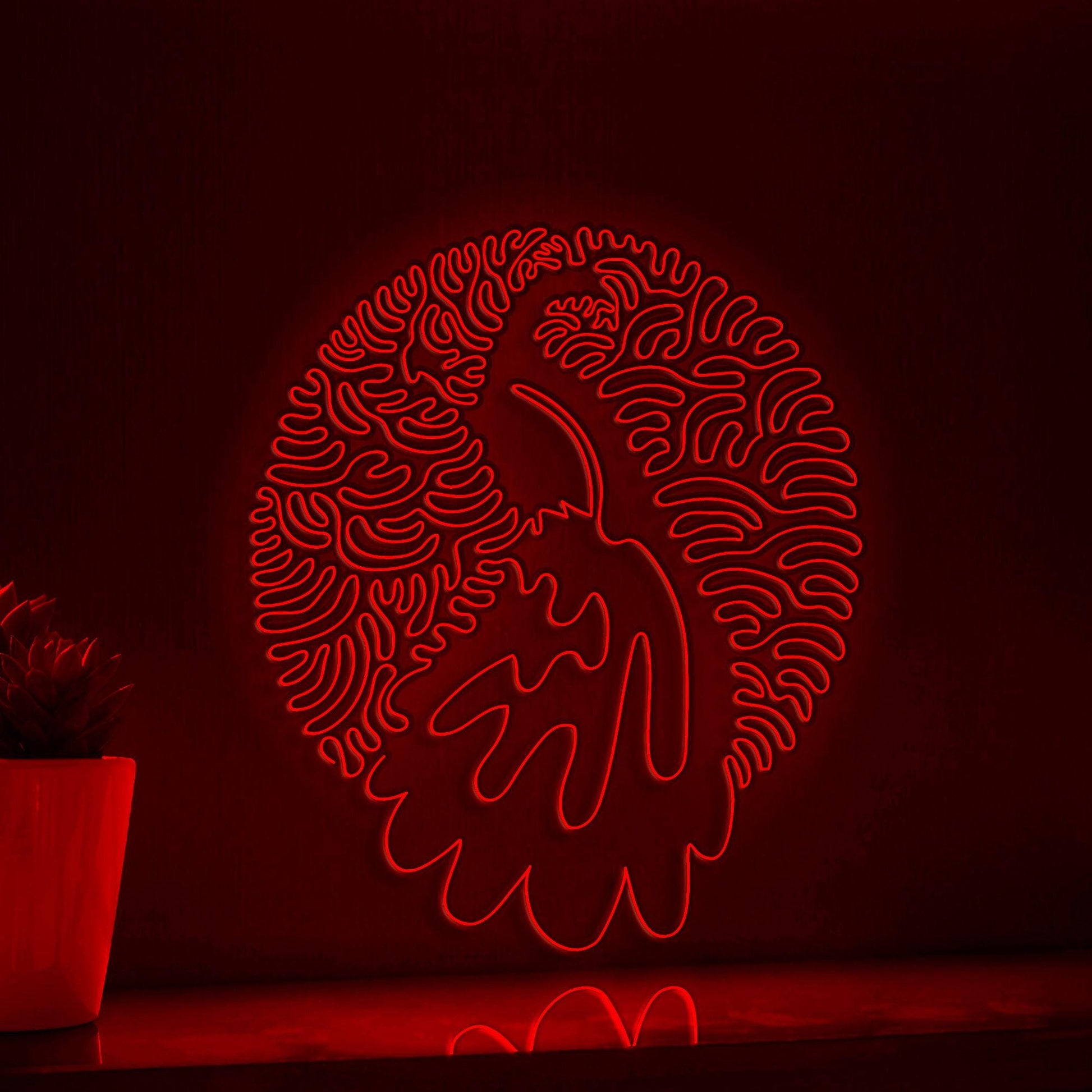 Adorable Big Peacock Tail EL Neon Art for Wall Decor - myneonup
