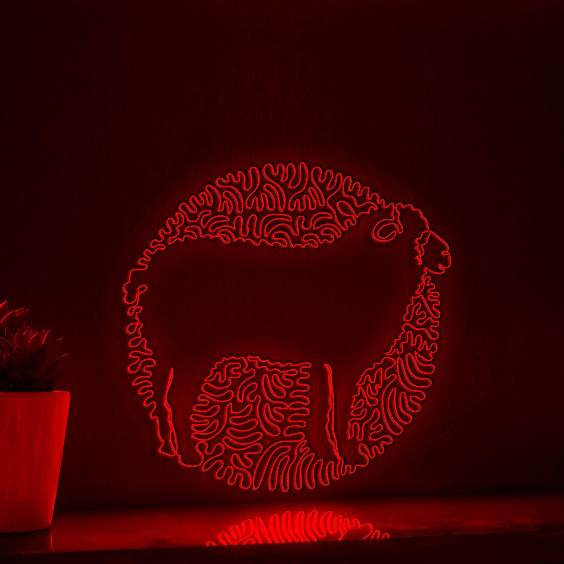 Sheep One Line EL Wire Neon Sign - Woolly Grazing Wall Art - myneonup