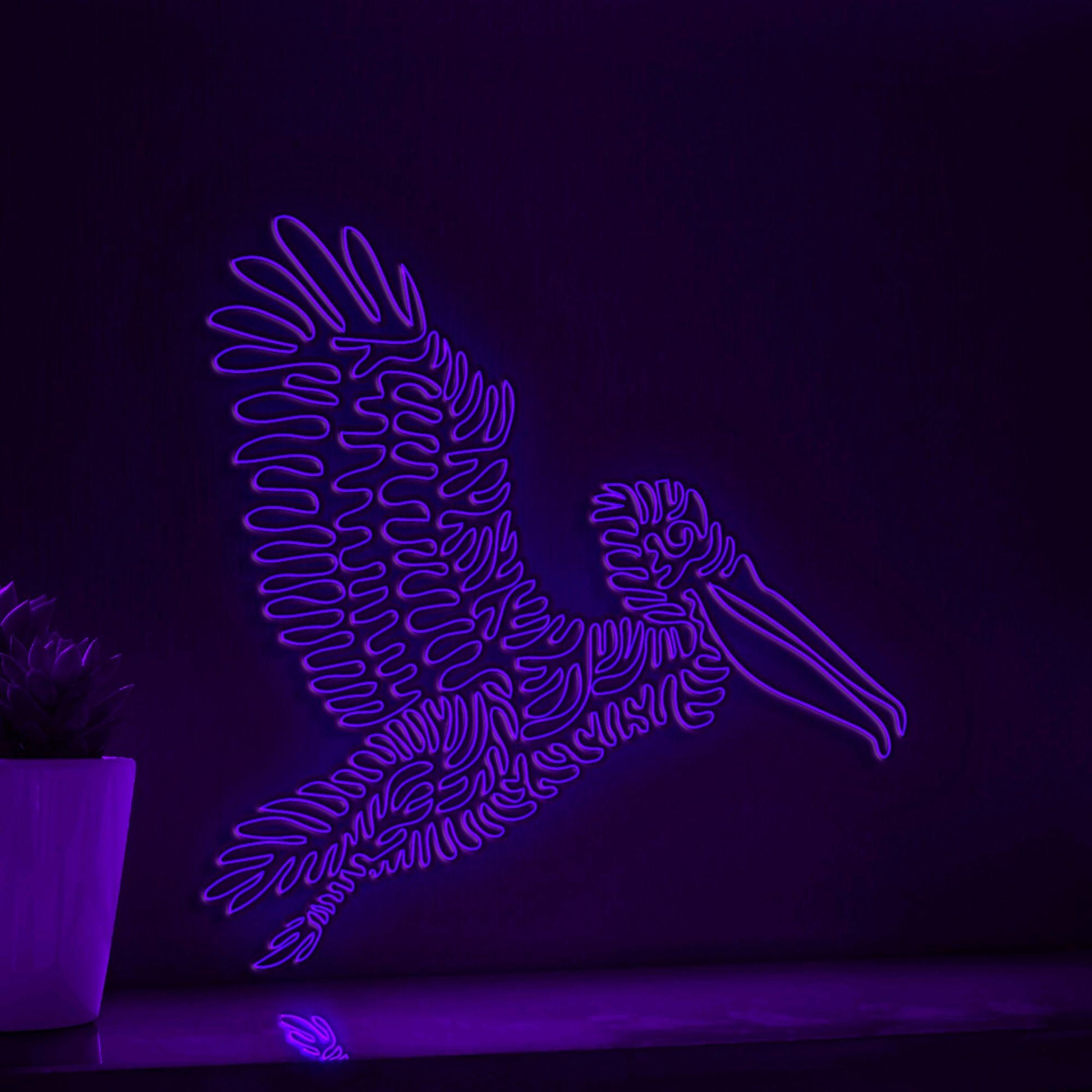 Flying Pelican EL Wire Neon Sign - Largest Bird Wall Art - myneonup