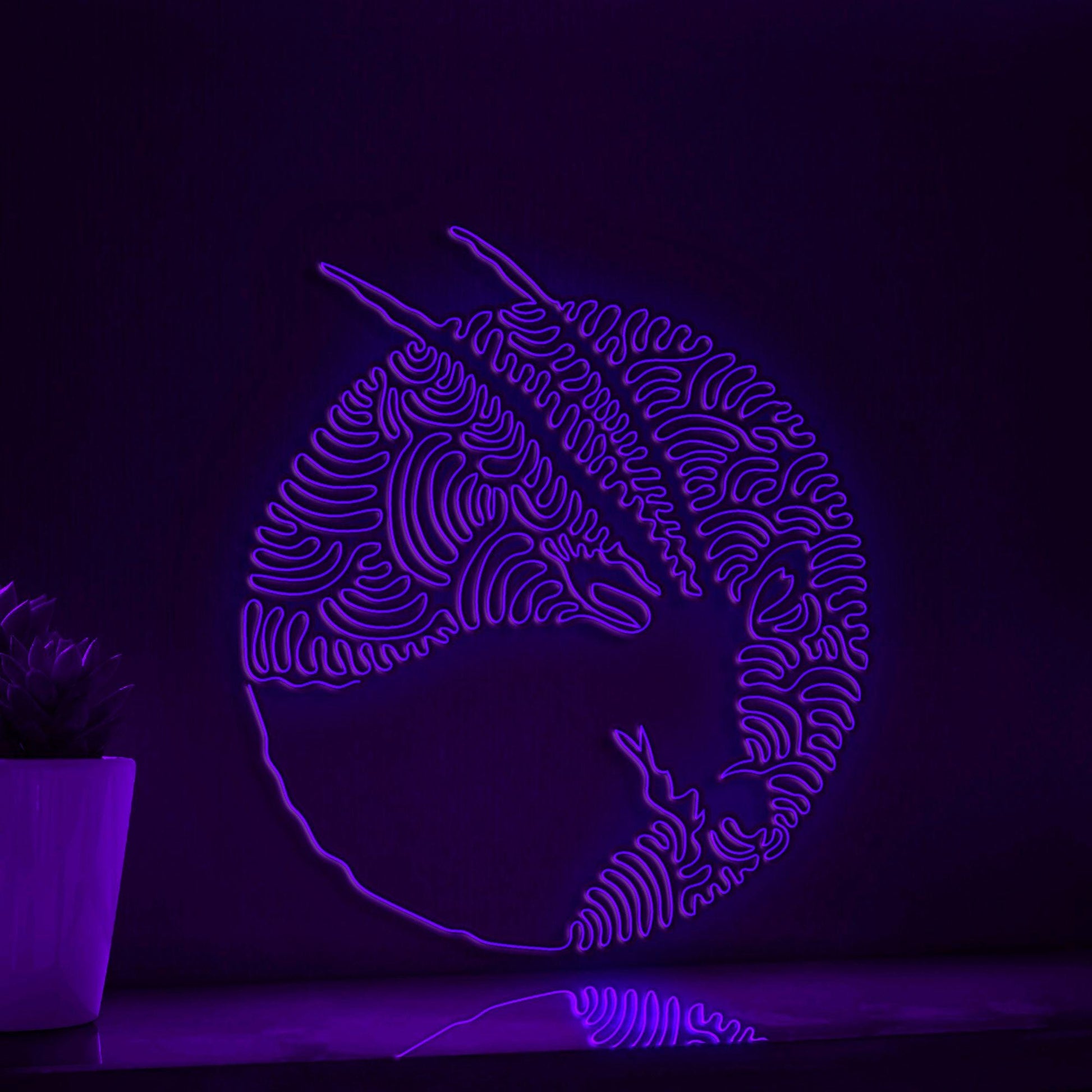 Oryx One Line EL Wire Neon Sign 2 - Abstract Art for Animal Lovers Wall Deocr - myneonup