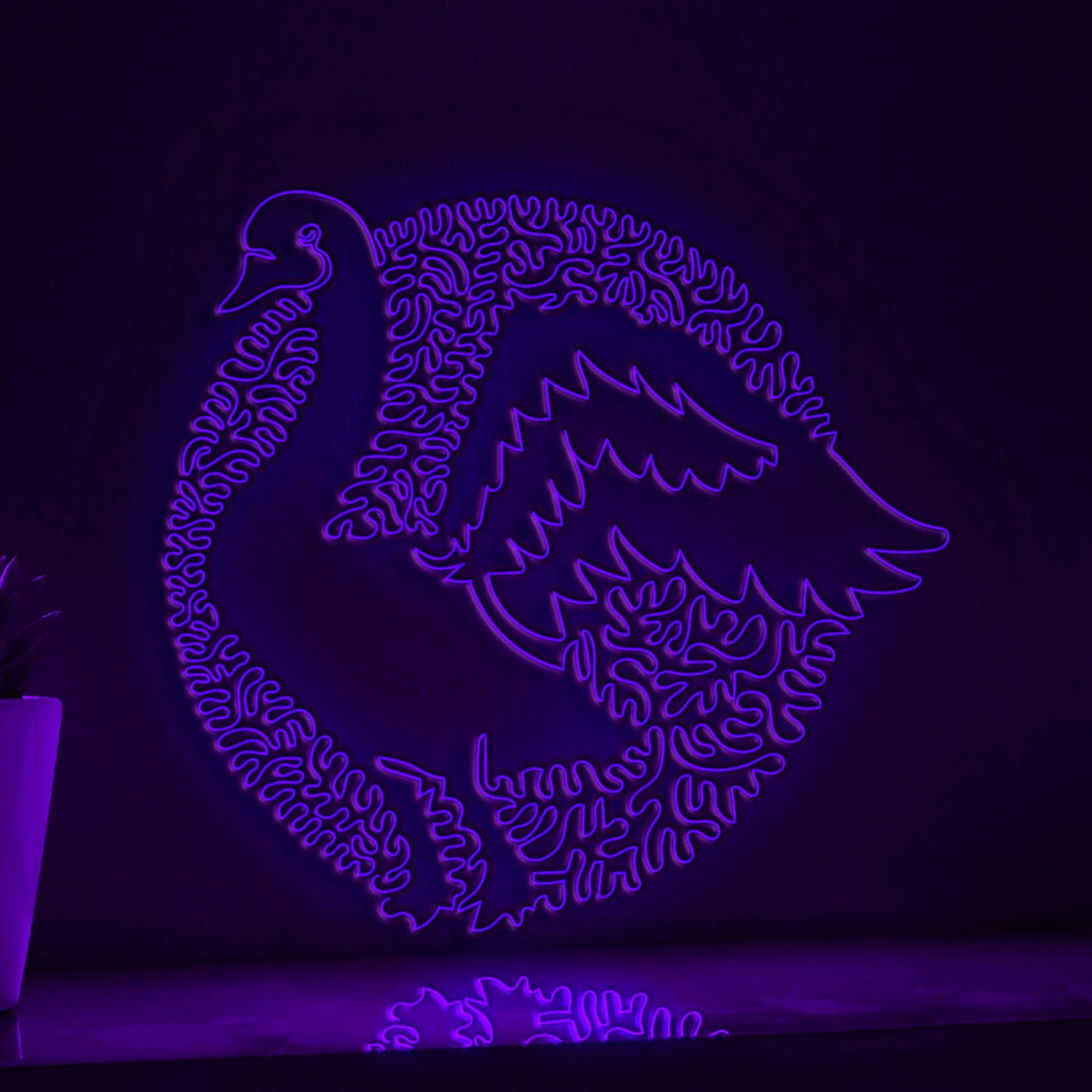 Swan One Line Art EL Wire Neon Sign - Graceful Bird Wall Decor - myneonup