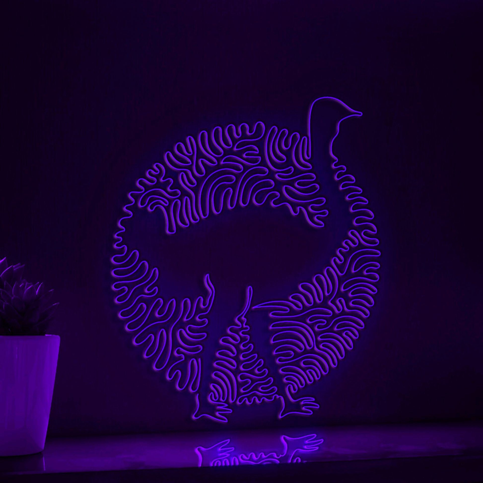 Ostrich One Line EL Wire Neon Sign - Skinny Leg Bird Decor - myneonup