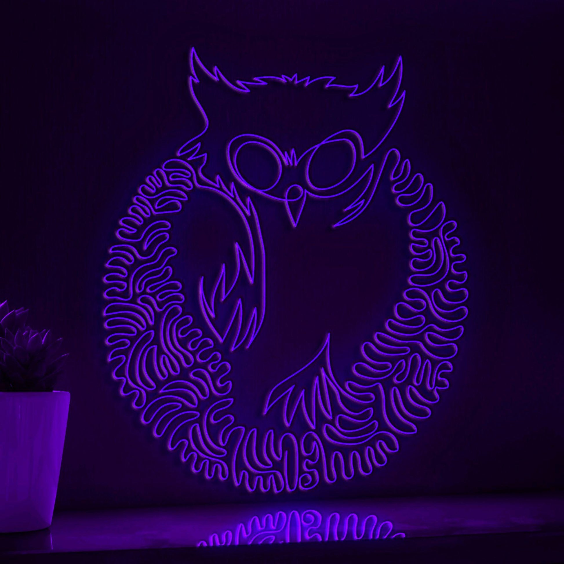 Owl One Line EL Wire Neon Sign - Bird Wall Art - myneonup