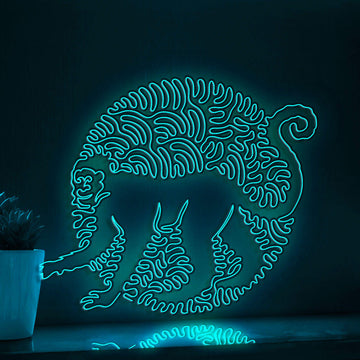 Monkey One Line EL Wire Neon Sign - Intelligent Primate Art - myneonup