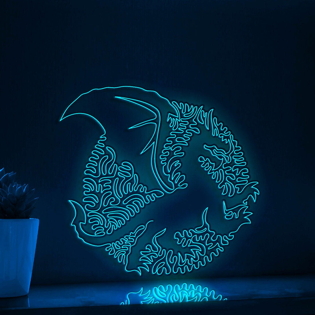 Dragon One Line Art EL Wire Neon Sign - Mythical Creature Decor - myneonup