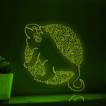 Iguana One Line EL Wire Neon Sign - Tropical Lizard Wall Decor - myneonup
