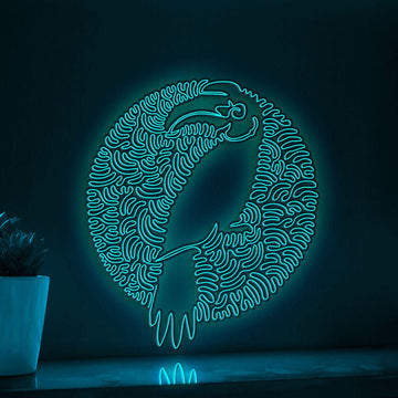 Hornbill One Line EL Wire Neon Sign - Exotic Bird Abstract Wall Art Decor - myneonup